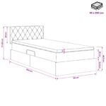 vidaXL Úložná posteľ s čelnou doskou Čierna 90 x 200 cm Zamat – Obrázok 11