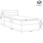vidaXL LED úložná posteľ s matracom Čierna 90 x 190 cm Látka – Obrázok 12