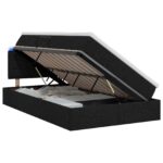 vidaXL LED úložná posteľ s matracom Čierna 120 x 200 cm Látka