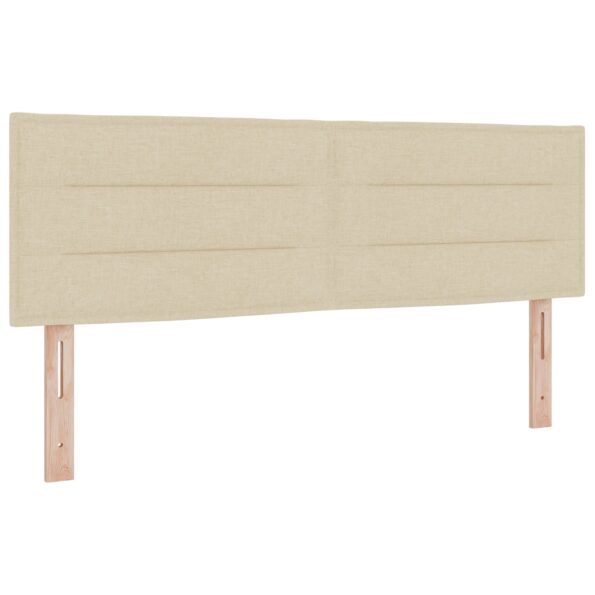 vidaXL LED úložná posteľ s matracom Krémová 140 x 200 cm Látka – Obrázok 3