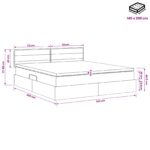 vidaXL LED úložná posteľ s matracom Modrá 140 x 200 cm Látka – Obrázok 12