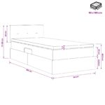 vidaXL LED úložná posteľ s matracom Modrá 90 x 190 cm Látka – Obrázok 12