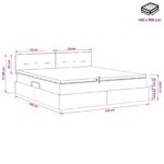 vidaXL LED úložná posteľ s matracom Krémová 140 x 190 cm Látka – Obrázok 12