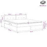 vidaXL LED úložná posteľ s matracom Tmavosivá 160 x 200 cm Zamat – Obrázok 12