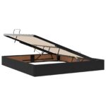 vidaXL LED úložná posteľ s matracom Čierna 180 x 200 cm Zamat – Obrázok 4