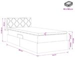 vidaXL LED úložná posteľ s matracom Svetlosivá 90 x 190 cm Zamat – Obrázok 12