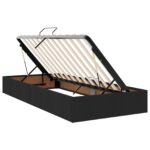 vidaXL LED úložná posteľ s matracom Čierna 180 x 200 cm Látka – Obrázok 4