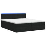vidaXL LED úložná posteľ s matracom Čierna 180 x 200 cm Látka – Obrázok 7