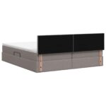 vidaXL LED úložná posteľ s matracom Sivohnedá 180 x 200 cm Látka – Obrázok 8