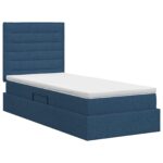 vidaXL Postel s úložným prostorem a matrací Modrá 90 x 200 cm látka – Obrázok 7