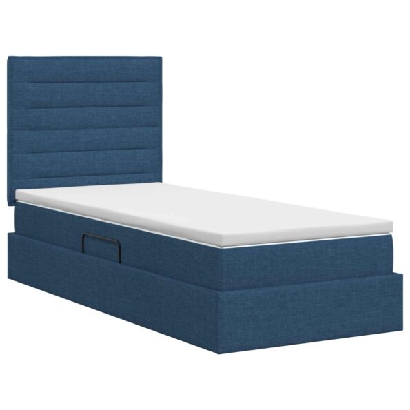 vidaXL Postel s úložným prostorem a matrací Modrá 90 x 200 cm látka – Obrázok 7