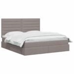 vidaXL Postel s úložným prostorem a matrací Sivohnedá 140 x 200 cm – Obrázok 2