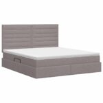 vidaXL Postel s úložným prostorem a matrací Sivohnedá 140 x 200 cm – Obrázok 7