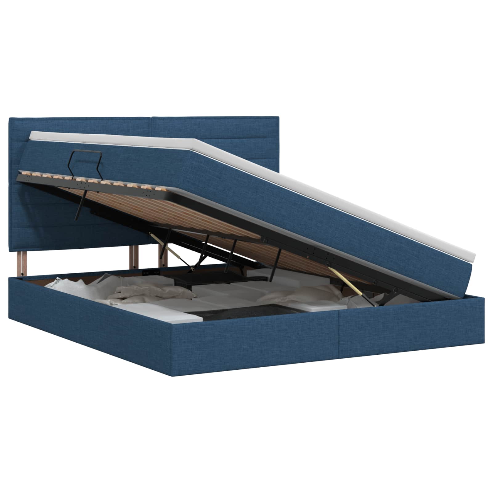 3459461_1.jpg vidaXL Postel s úložným prostorem a matrací Modrá 180 x 200 cm látka – Obrázok 1