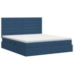 vidaXL Postel s úložným prostorem a matrací Modrá 180 x 200 cm látka – Obrázok 7