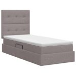 vidaXL Postel s úložným prostorem a matrací Sivohnedá 90 x 190 cm – Obrázok 7