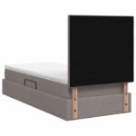 vidaXL Postel s úložným prostorem a matrací Sivohnedá 90 x 190 cm – Obrázok 8