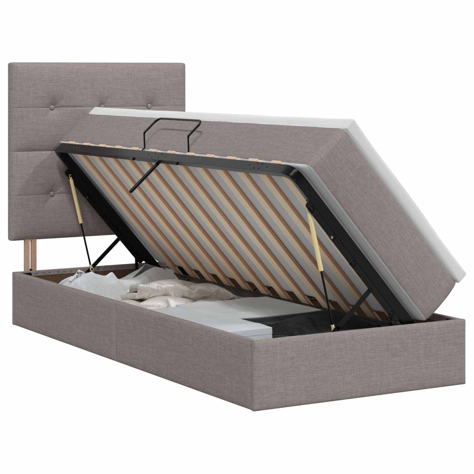 3459480_1.jpg vidaXL Postel s úložným prostorem a matrací Sivohnedá 90 x 200 cm – Obrázok 1