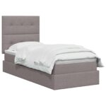 vidaXL Postel s úložným prostorem a matrací Sivohnedá 90 x 200 cm – Obrázok 2