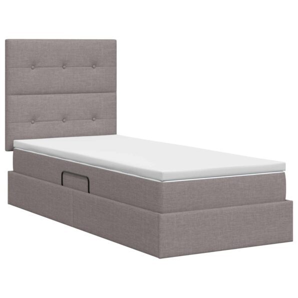 vidaXL Postel s úložným prostorem a matrací Sivohnedá 90 x 200 cm – Obrázok 7