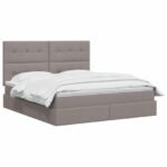 vidaXL Postel s úložným prostorem a matrací Sivohnedá 180 x 200 cm – Obrázok 2