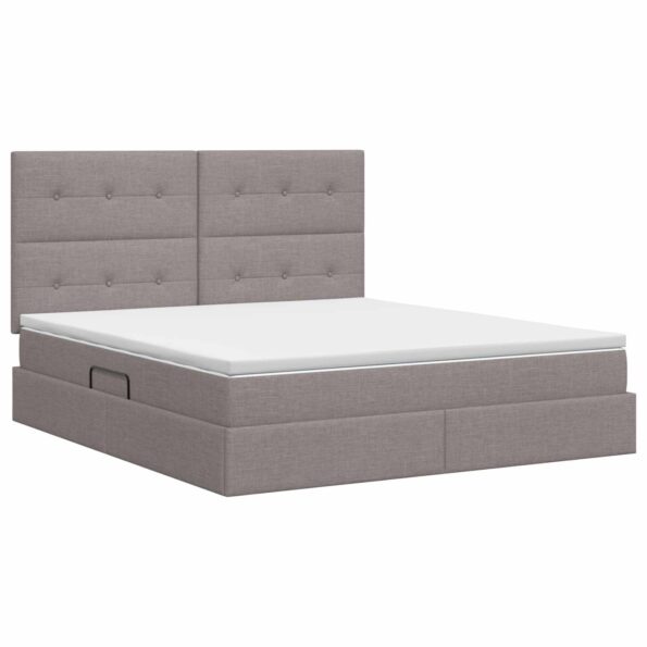 vidaXL Postel s úložným prostorem a matrací Sivohnedá 180 x 200 cm – Obrázok 7
