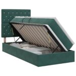 vidaXL Postel s úložným prostorem a matrací Tmavozelená 100 x 200 cm