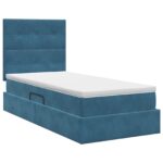 vidaXL Postel s úložným prostorem a matrací Tmavomodrá 90 x 200 cm – Obrázok 7