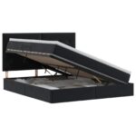 vidaXL Postel s úložným prostorem a matrací Čierna 180 x 200 cm Zamat – Obrázok 2