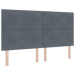vidaXL Postel s úložným prostorem a matrací Tmavosivá 200 x 200 cm – Obrázok 3