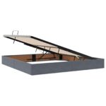 vidaXL Postel s úložným prostorem a matrací Tmavosivá 200 x 200 cm – Obrázok 4