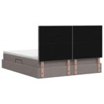 vidaXL Úložná posteľ s čelnou doskou Sivohnedá 180 x 200 cm Látka – Obrázok 8