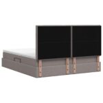 vidaXL LED úložná posteľ s matracom Sivohnedá 140 x 200 cm Látka – Obrázok 8