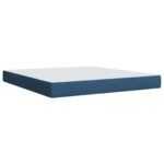 vidaXL LED úložná posteľ s matracom Modrá 180 x 200 cm Látka – Obrázok 5