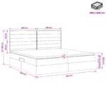 vidaXL LED úložná posteľ s matracom Tmavosivá 200 x 200 cm Látka – Obrázok 12