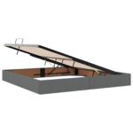 vidaXL LED úložná posteľ s matracom Tmavosivá 200 x 200 cm Látka – Obrázok 4