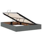 vidaXL LED úložná posteľ s matracom Tmavosivá 140 x 200 cm Látka – Obrázok 4