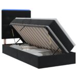 vidaXL LED úložná posteľ s matracom Čierna 90 x 200 cm Zamat
