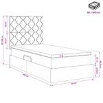 vidaXL LED úložná posteľ s matracom Tmavomodrá 90 x 190 cm Zamat – Obrázok 12