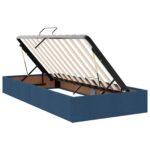 vidaXL LED úložná posteľ s matracom Modrá 180 x 200 cm Látka – Obrázok 4