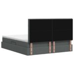 vidaXL LED úložná posteľ s matracom Tmavosivá 200 x 200 cm Látka – Obrázok 8