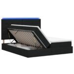 vidaXL LED úložná posteľ s matracom Čierna 180 x 200 cm Látka