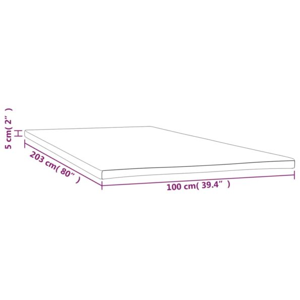 vidaXL Vrchný matrac 100x203x5 cm, dvojlôžko XL – Obrázok 7