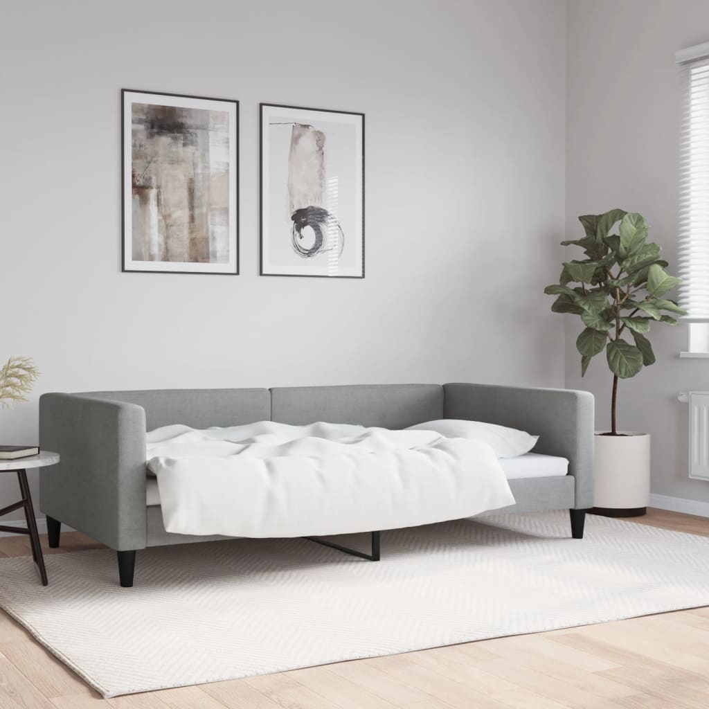353998_1.jpg vidaXL Denná posteľ svetlosivá 100x190 cm látka – Obrázok 1