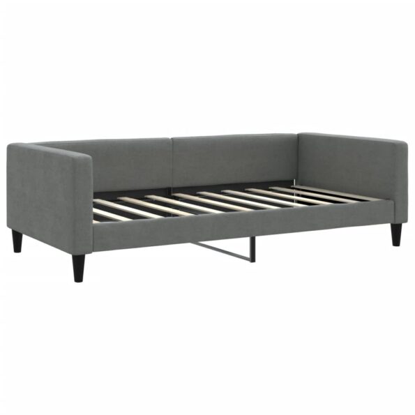 vidaXL Denná posteľ tmavosivá 100x190 cm látka – Obrázok 2