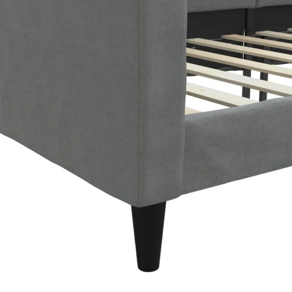 vidaXL Denná posteľ tmavosivá 100x190 cm látka – Obrázok 6