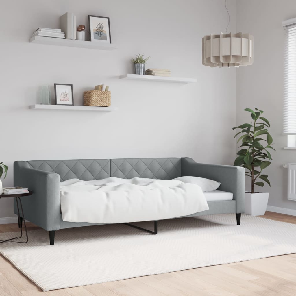 354176_1.jpg vidaXL Denná posteľ svetlosivá 100x190 cm látka – Obrázok 1