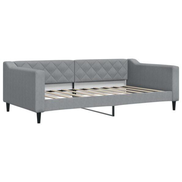 vidaXL Denná posteľ svetlosivá 100x190 cm látka – Obrázok 2