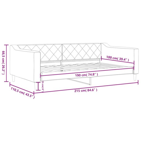 vidaXL Denná posteľ svetlosivá 100x190 cm látka – Obrázok 8