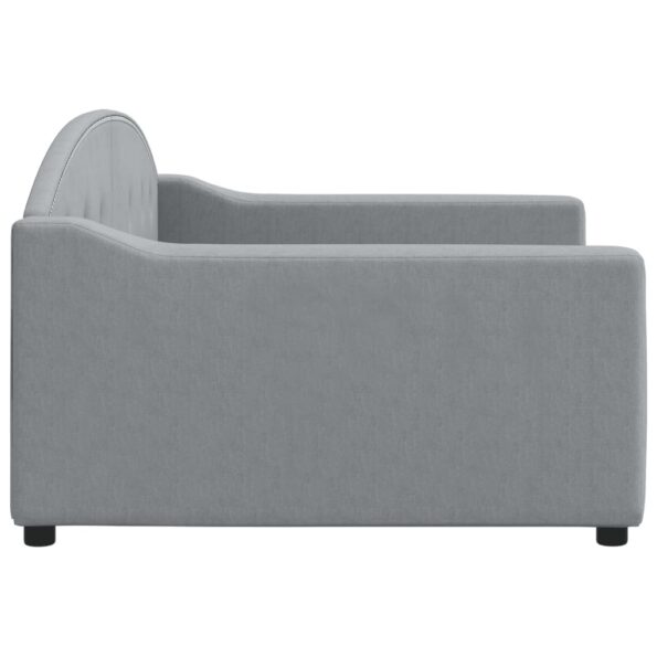 vidaXL Denná posteľ svetlosivá 100x190 cm látka – Obrázok 4